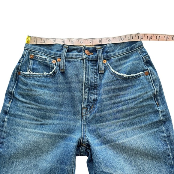 MADEWELL The Classic Straight Jean Medium Wash Distressed Size 24 Busted Knee - Picture 14 of 16